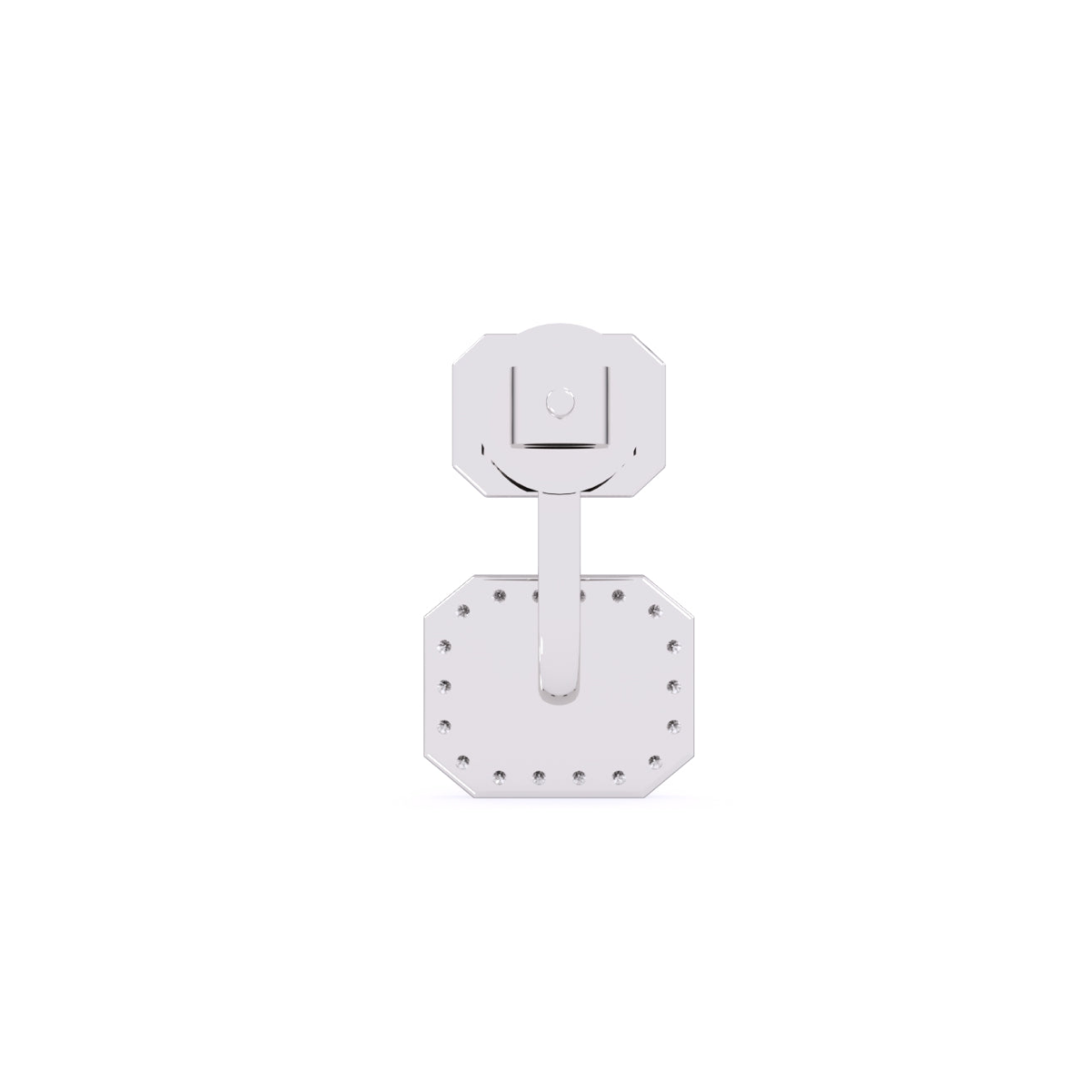 Round Squre Type Lab Grown Diamond Bridal Drop Earrings